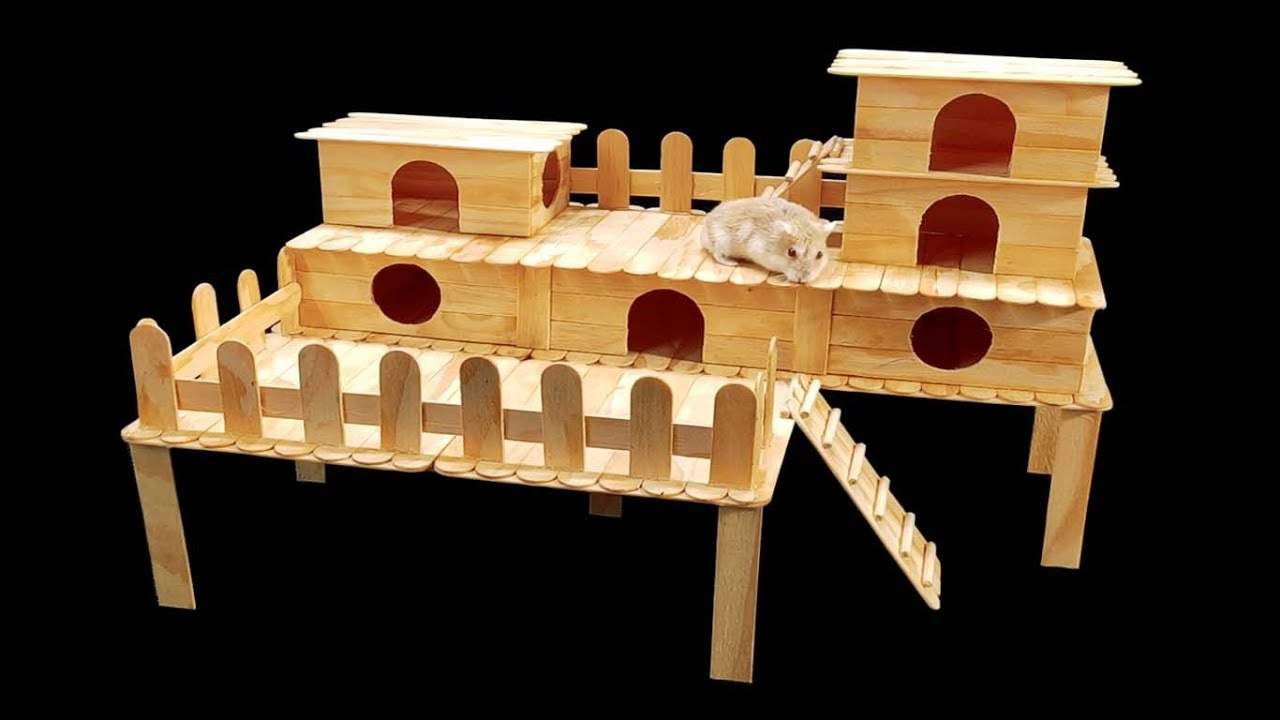 Làm Nhà Cho Hamster Bằng Que | HOW to MAKE Popsicle Stick House ...