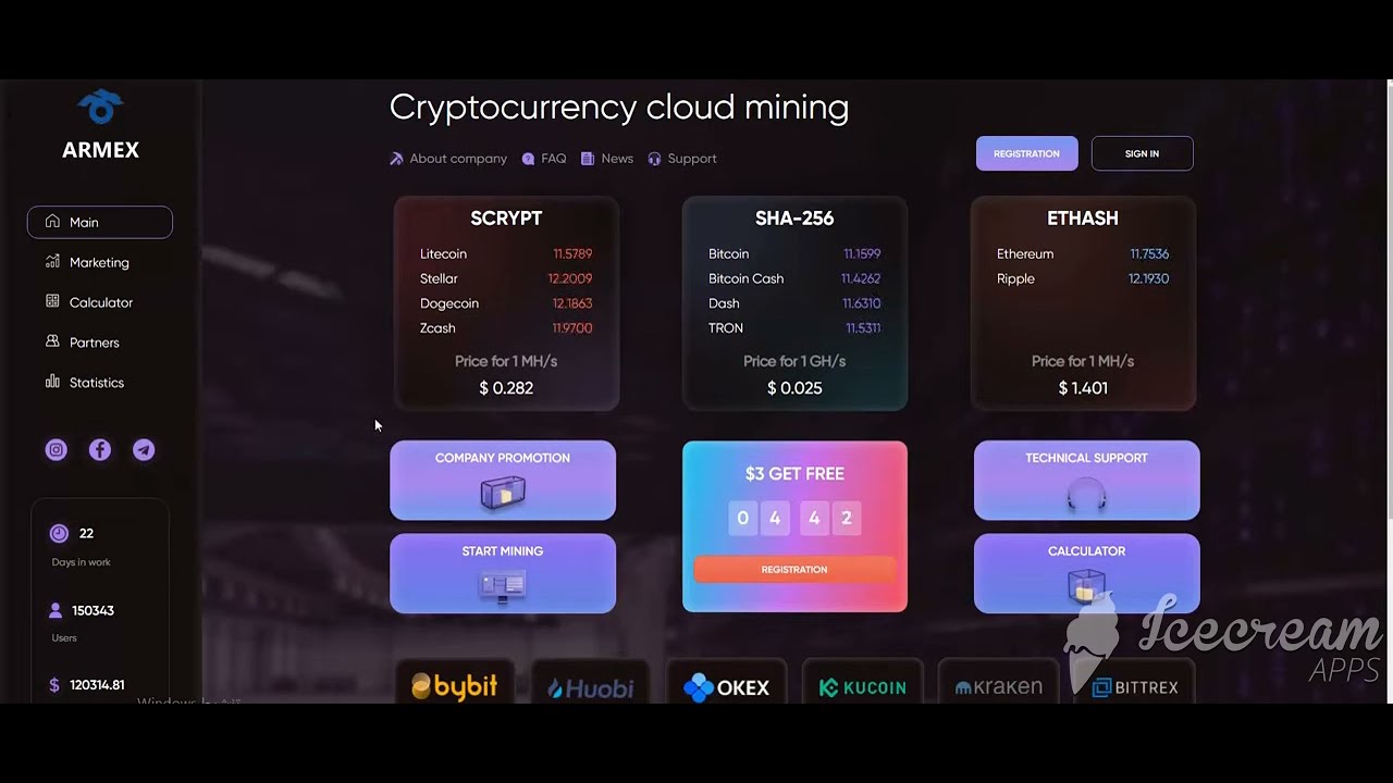 Explanation of armex.ltd & minexo.io for free bitcoin mining ### - YouTube