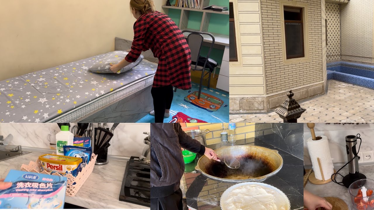 Кунлик Влог! Ховлимиз! Яна уборка! Турмуш уртогимдан маззали овкат!