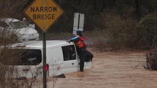 First responders rescue Amazon driver from flooded roadway