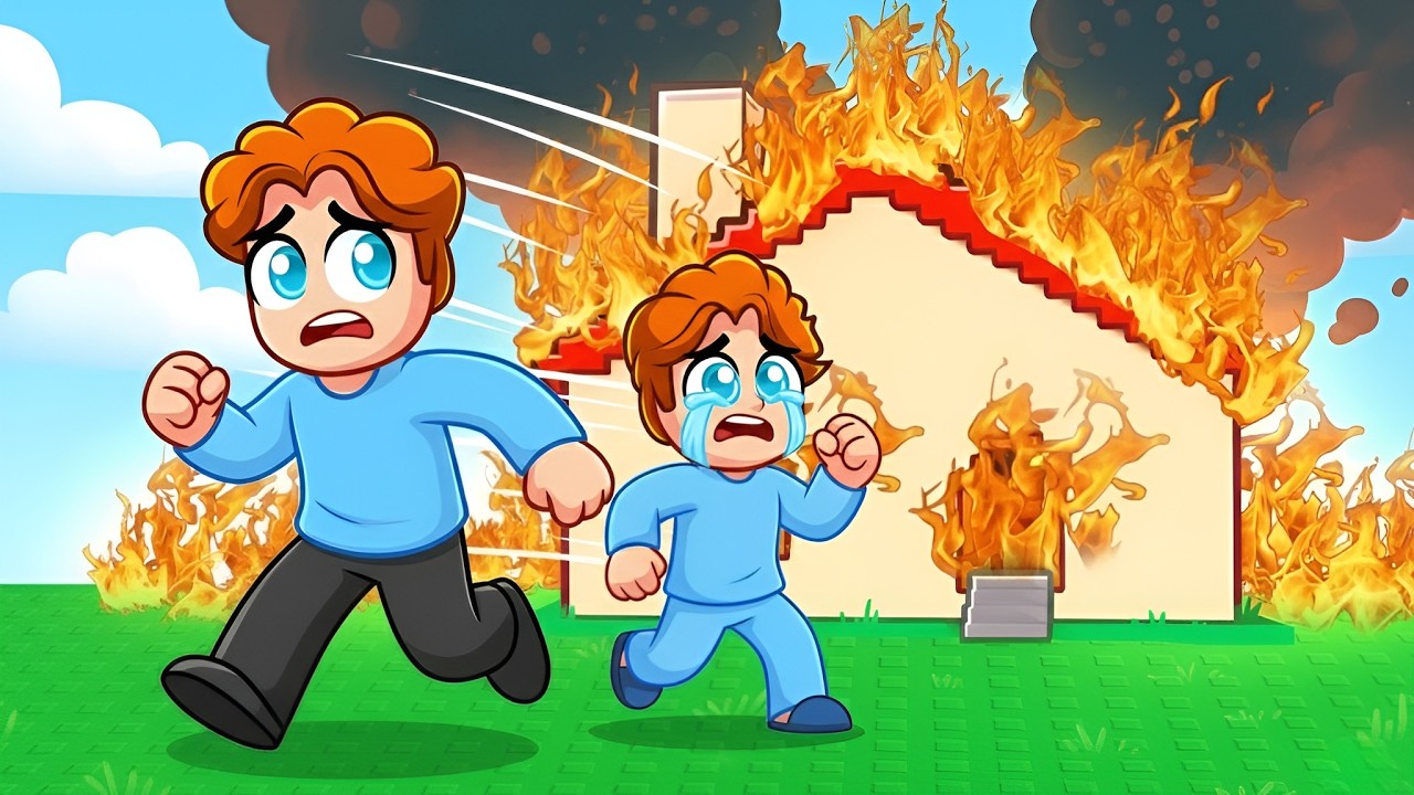 Vårt Hus Brann Ner I Roblox..