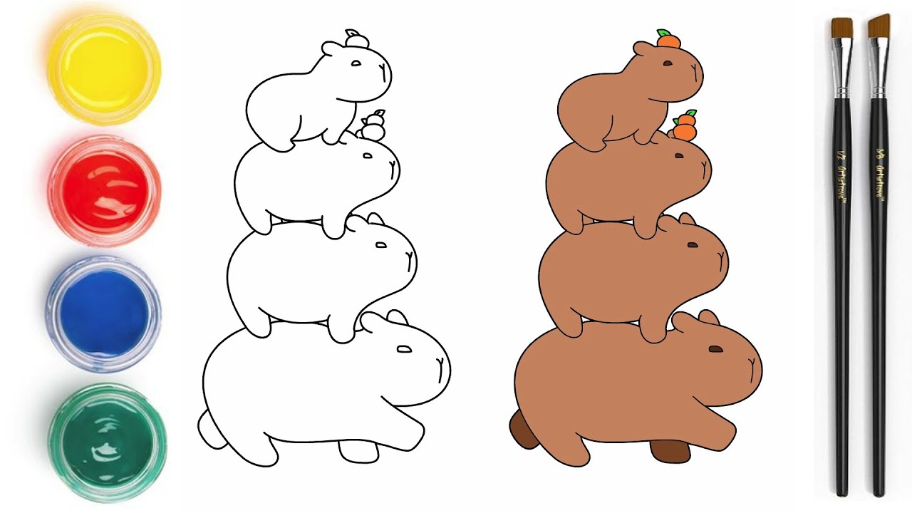 Vẽ Capybara Cute | Capybara Drawing - YouTube
