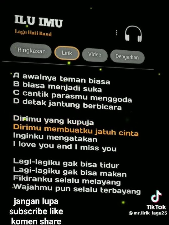 lirik lagu dj ilu imu