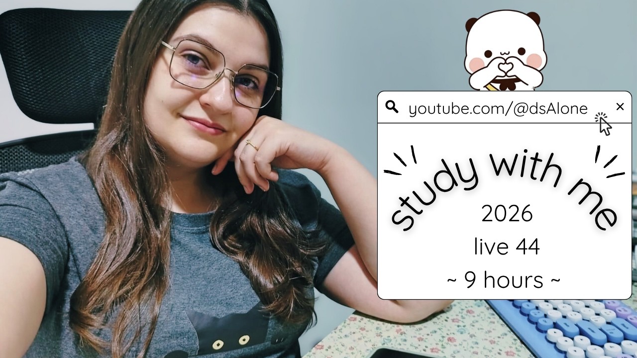 study with me ⁞ estude comigo ⁞ focus on the goal 🧠👩🏻‍⚕️🩺 ⁞ 9h ⁞ live 44 ⁞ 2026