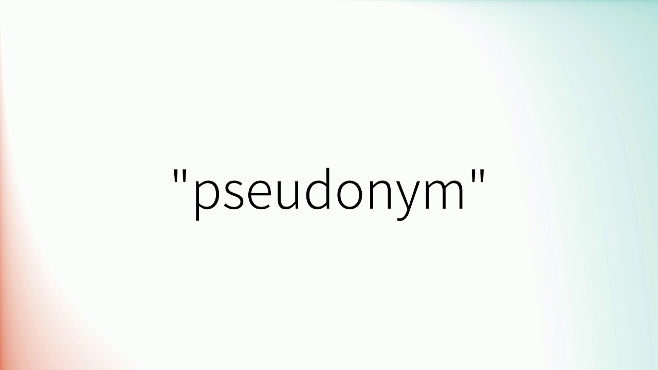 Wie Spricht Man Pseudonym Aus www.youtube.com