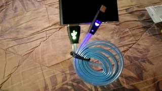 Android Luminous Data Line 1M Visible LED Smile Face USB Sync Charge Cable