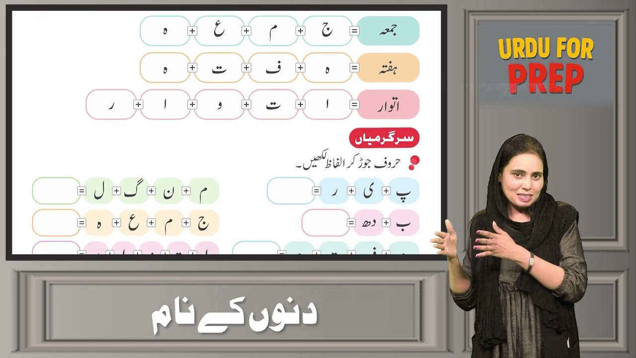 Urdu for Kids 5+ | Learning Names of Days (Days) For Students