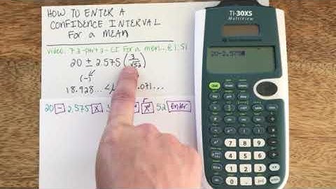 TI-30XS Mean Confidence Interval