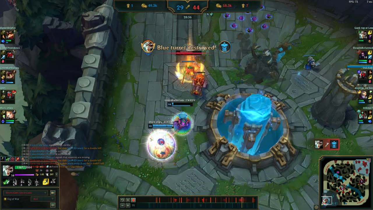 2vs1 riven : one shot lux xD - YouTube