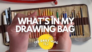 The Daily(ish) Vlog 102 - What's in my Drawing Bag | Cafe Sketching  - An Illustrator's Vlog