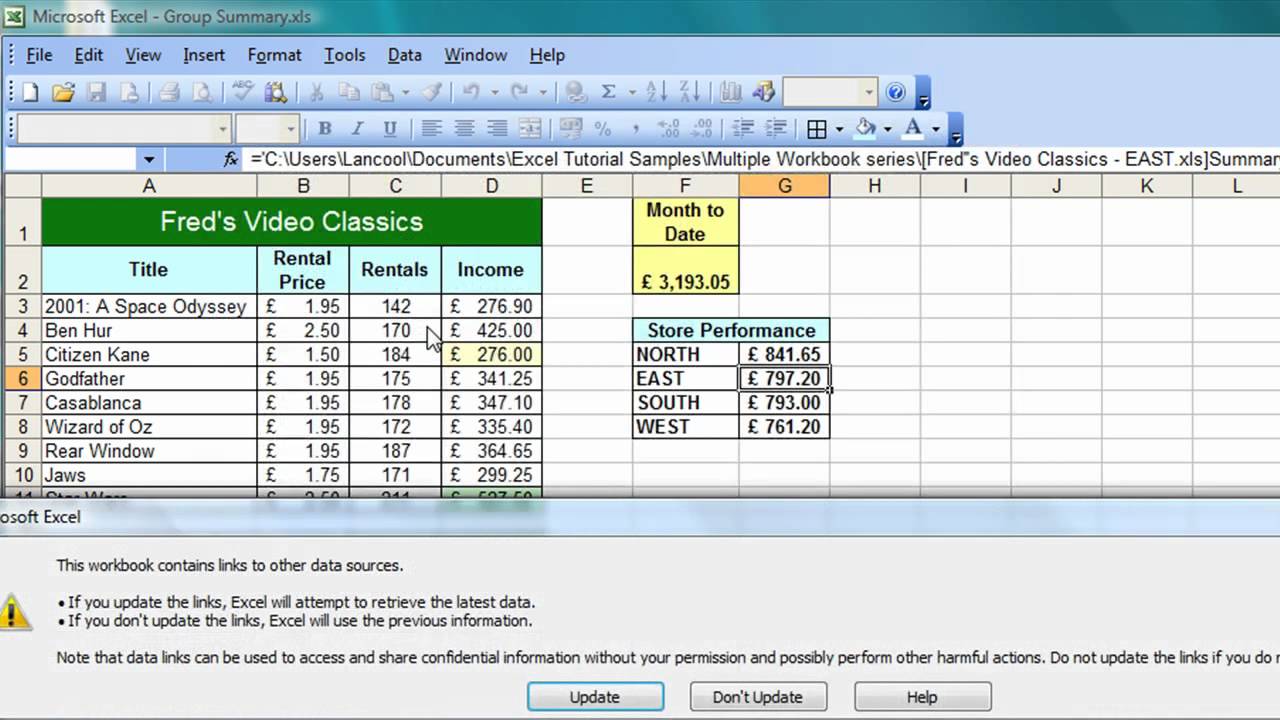 microsoft-excel-tutorial-for-beginners-35-multiple-workbooks-pt-2-updating-links-youtube