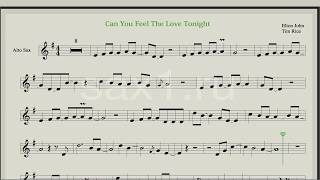 Elton John - Can you feel the love tonight (Backing track and sheet music saxophone alto) chords