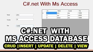 C#.net Connect to MS Access Crud|| Insert | Update | Delete | View