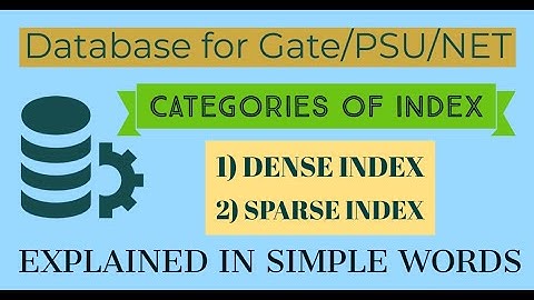 61. Categories of Indexing | Dense Index & Sparse Index | Database for GATE, NET, & PSU