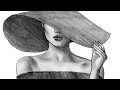 How To Draw A Lady With A Hat┇For Beginners┇Pencil sketch