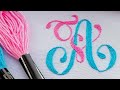 Hand Embroidery: Monogram "A" | stem stitch