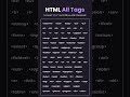 📘 HTML All Tags in One!✨#HTML #Coding #WebDevelopment #Frontend