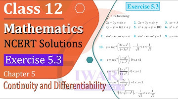 NCERT Solutions for Class 12 Maths Chapter 5 Exercise 5.3