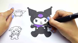 💕Relaxing Sanrio Coloring ✨ Hello Kitty, My Melody & Kuromi #kuromi #hellokitty screenshot 4