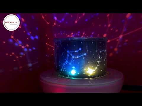 Дитячий музичний Світильник Нічник Проєктор Зоряне небо USB кабель пульт Нічник єдиноріг кольорова проєкція, відео 1