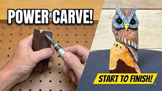 OWL Power carving with Kutzall Dremel Foredom
