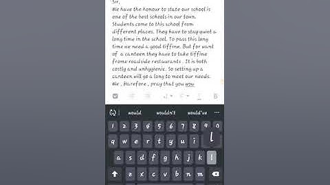 application on setting up a canteen in your school campus.