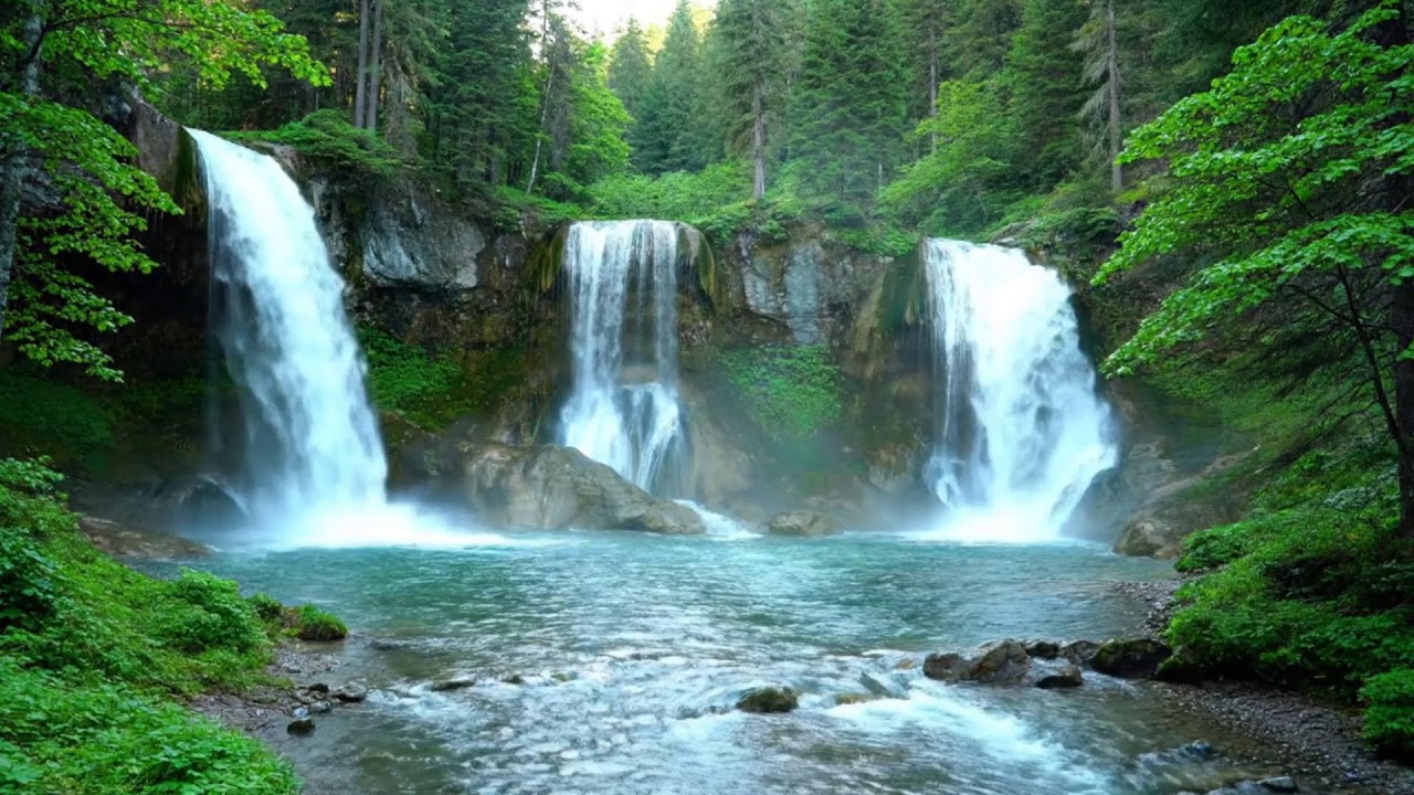 ТЫ УСНЕШЬ МГНОВЕННО 💦 Многоуровневый водопад в райском лесу — ASMR