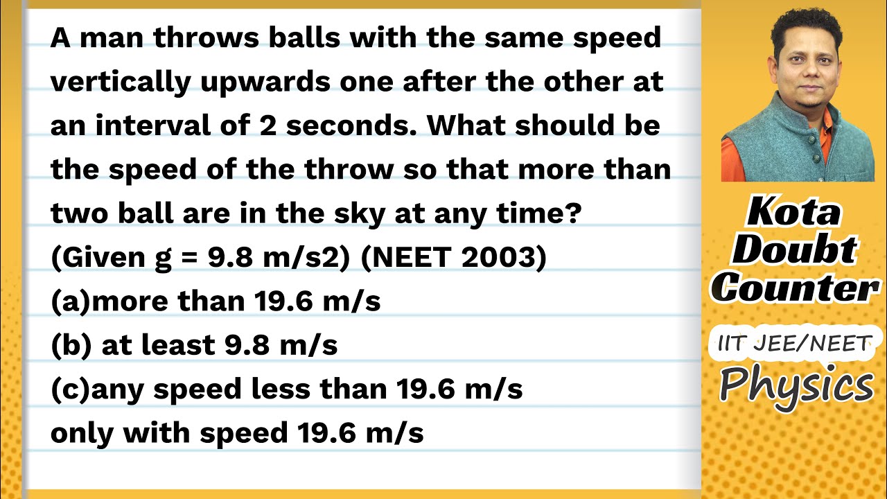 A man throws balls with the same speed vertically upwards one after the