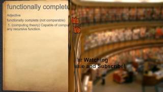 What does functionally complete mean?