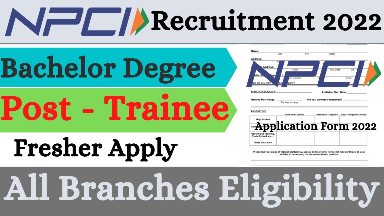 NPCI Recruitment 2022 | Graduate Engineer Trainee | Senior Associate / Associate | Online Mode
