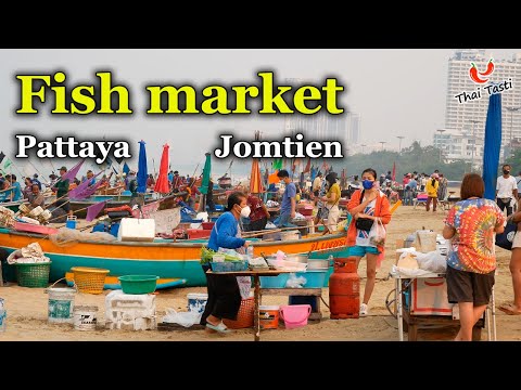 Seafood market at Fisherman's Wharf in Jomtien. Pattaya | Street food in Thailand. Thai taste
