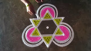 panguni madham beautiful starflowerpadi kolam#trending #rangoli/colorrangoli/gokulramyakolangal