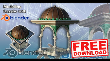 Modelling A Gazebo with Blender 3d / Tutorial / Time Laps