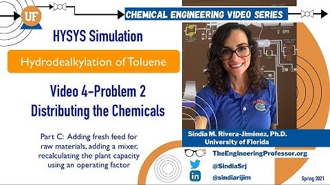 Aspen HYSYS V4 Problem 2 Part C Adding mixers and calculating plant capacity using operating factor