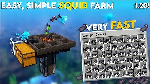 Easy Simple And Fast Squid Farm For Minecraft 1.20+ / How To Build Ink Sack Farm (Java + Bedrock)