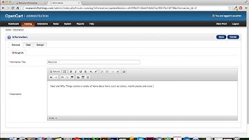 OpenCart Updating Footer Pages