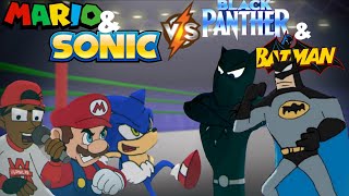 Mario and Sonic vs Black panther and Batman Cartoon Beatbox Battles