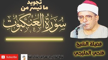 سورة العنكبوت لفضيلة الشيخ فتحي المليجي