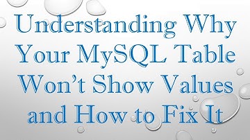 Understanding Why Your MySQL Table Won