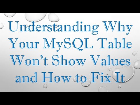 Understanding Why Your MySQL Table Won't Show Values and How to Fix It