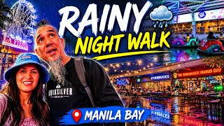 Manila Bay Night Walk | Ferris Wheel, Lights & Rainy Vibes