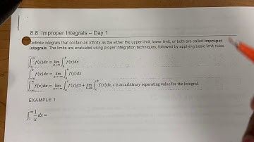 Improper Integrals pt 1