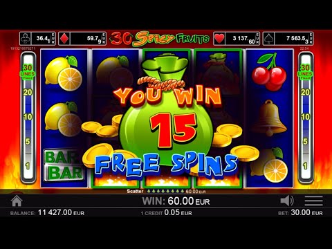 30 Spicy Fruits Slot - Winning 15 Free spins on 30 euro bet