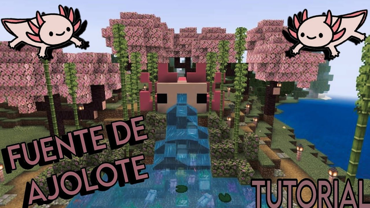 COMO HACER UNA FUENTE EN FORMA DE AJOLOTE EN MINECRAFT ⛲(TUTORIALES SENCILLOS) | Soy Galicia