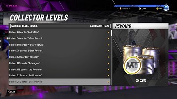 NBA 2K20: MyTeam Collector Levels