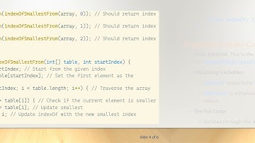 Understanding the indexOfSmallestFrom Method in Java: Fixing Sorting Algorithm Errors