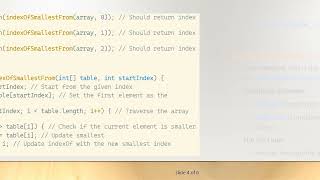 Understanding the indexOfSmallestFrom Method in Java: Fixing Sorting Algorithm Errors