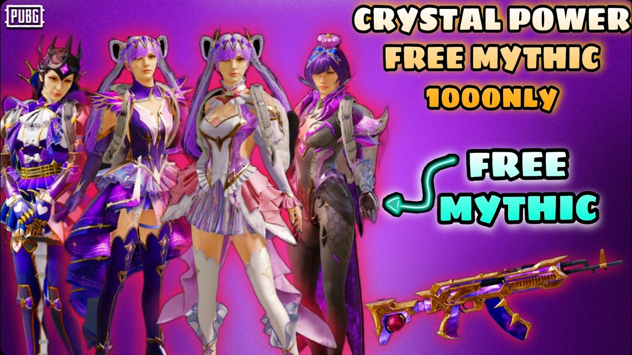 CRYSTAL POWER LUCKY SPIN FREE MYTHIC OUTFIT_10UC MYTHIC TRICK_CRYSTAL POWER CRATE OPENING IN PUBGM