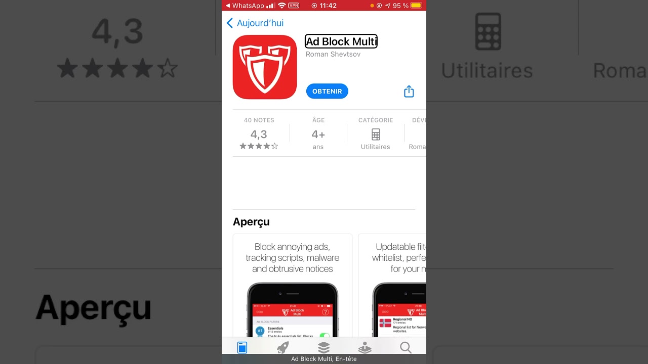 Ad Block Multi ‏ال iPhone تطبيق مجاني لفترة مؤقته سارع بتحميل