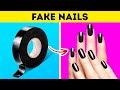 DIY FAKE-NÄGEL FÜR ZU HAUSE || Verrückte Mädchen DIYs und Hacks